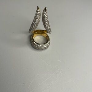 nOir Unique Silver and Gold Women's Statement ring
